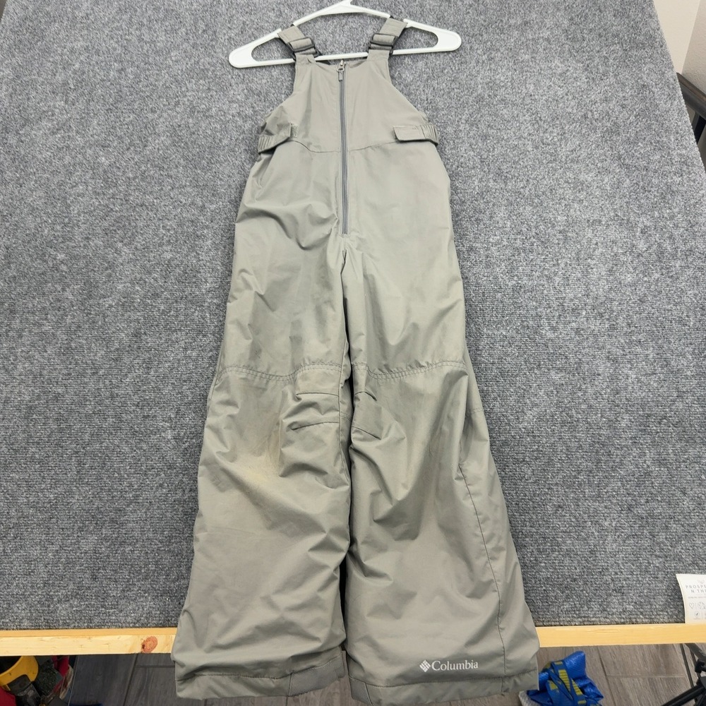 Columbia Snow Bibs Kids S Gray Nylon Insulated Winter Ski Outdoor Gorpcore